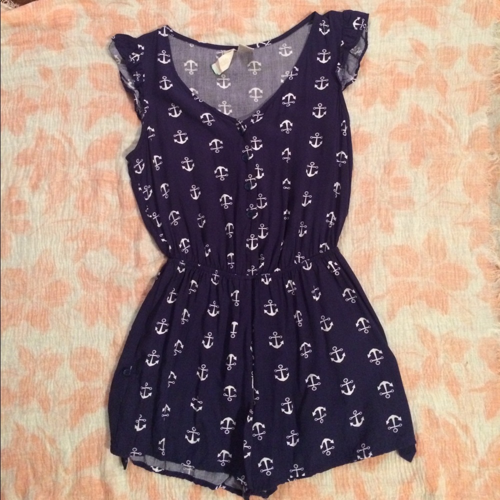 🐋 anchor print romper 🐋
